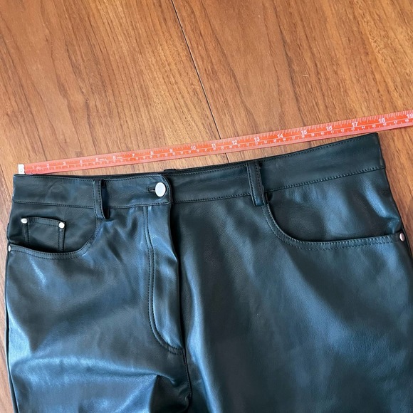Anthropology Avec Les Filles Pants women’s sz XL trousers green Faux Leather EUC - Picture 6 of 9